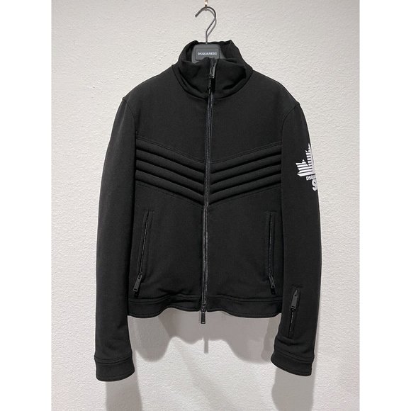 DSQUARED2 Mens Fitted Biker Style Ski Jacket Black Sz 50/L S71AN0204 S5331 - Picture 3 of 16